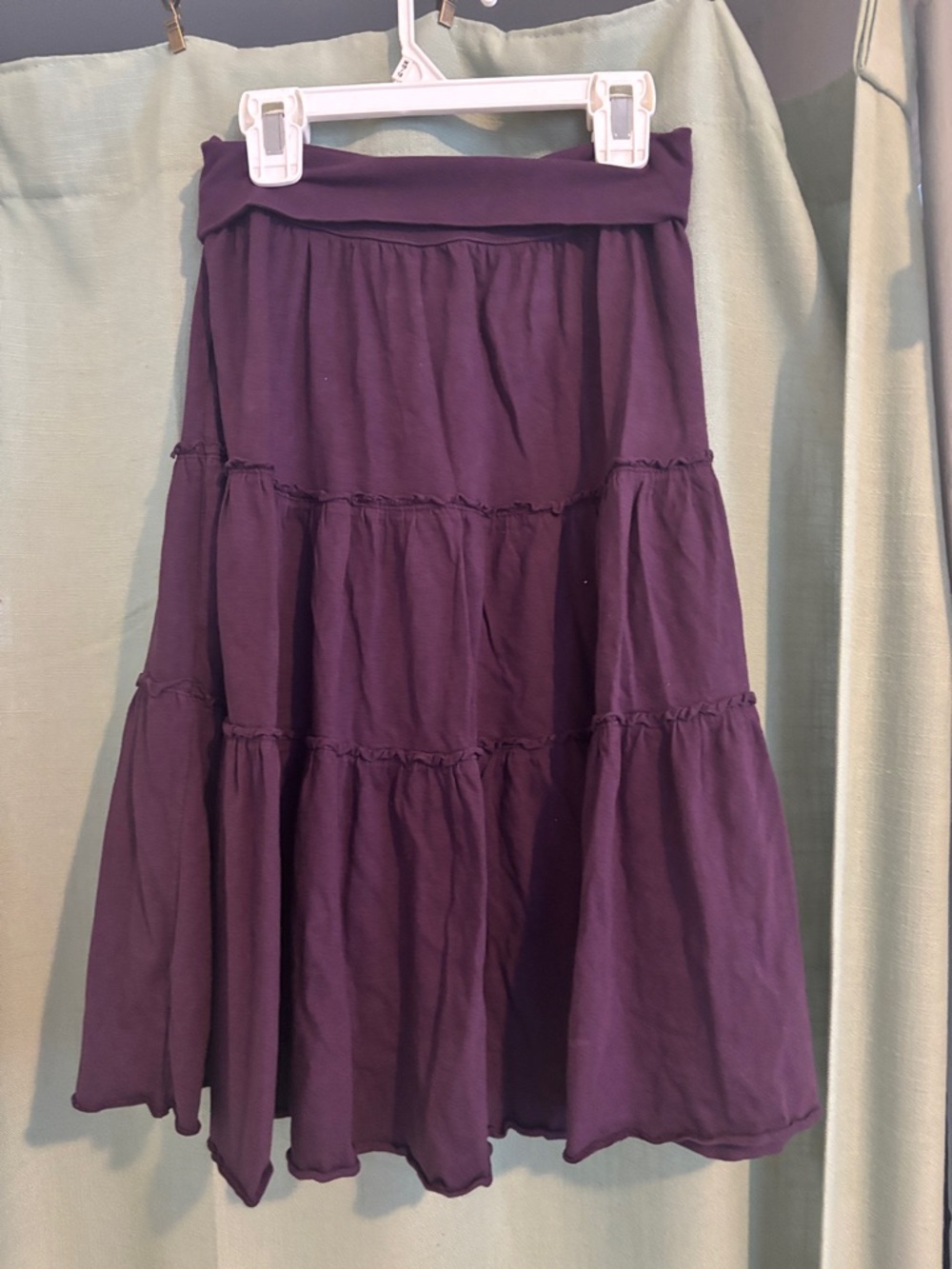 sahalie Deep Purple Tiered Midi Skirt